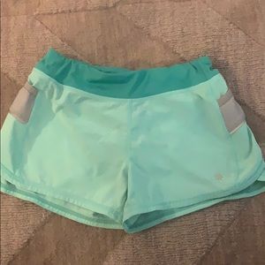 athleta girl teal athletic shorts